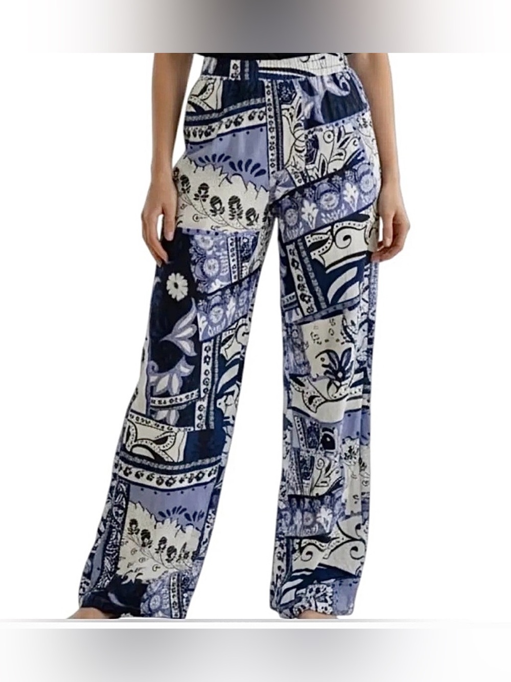 Christian Siriano New York Linen Blend Pants, Black/Purple/Navy/Cream, Women’s S
